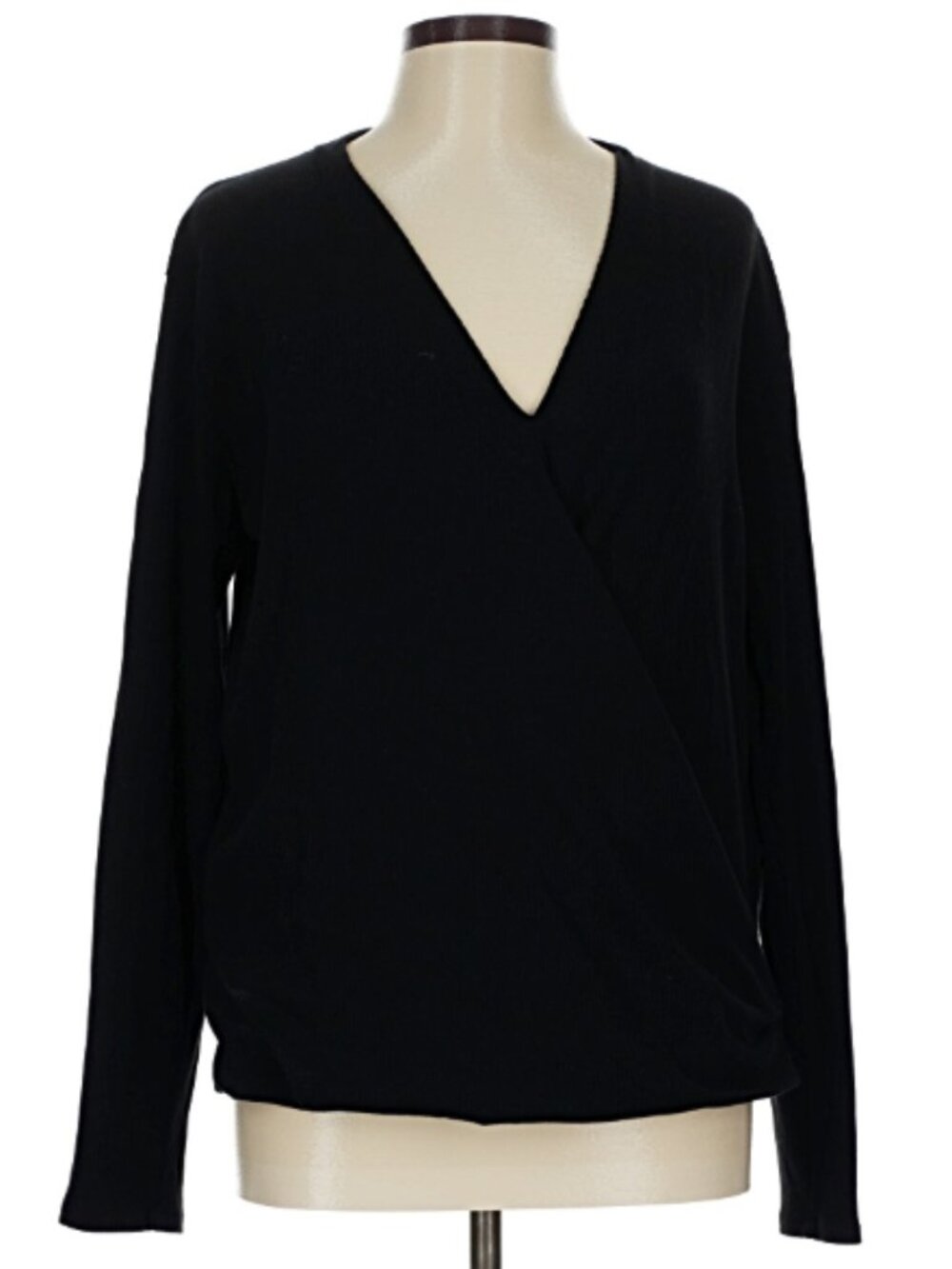 Bobi Black Cross Front Lightweight Sweater Size Large